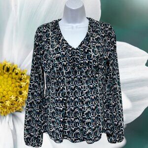 Worthington-Women's Petite Small Top Long Sleeve Pullover V-Neck Light Weight